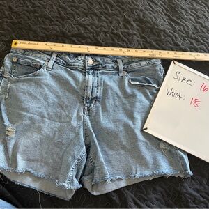 GAP Light Blue Distressed Denim Shorts